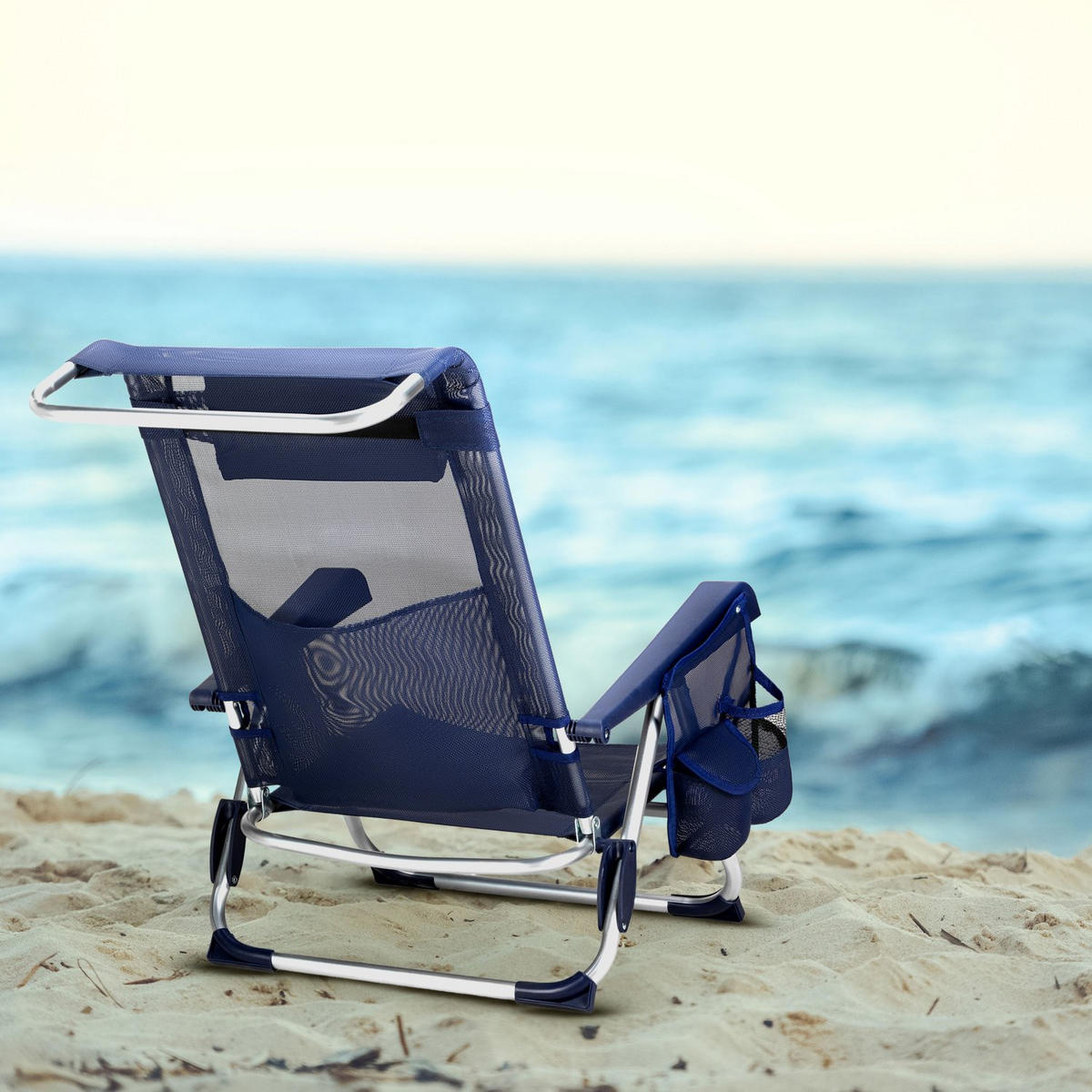 GARTEN-RELAXSESSEL bis 120 kg - Blau, Textil (58.5/74/46cm) - Outtec