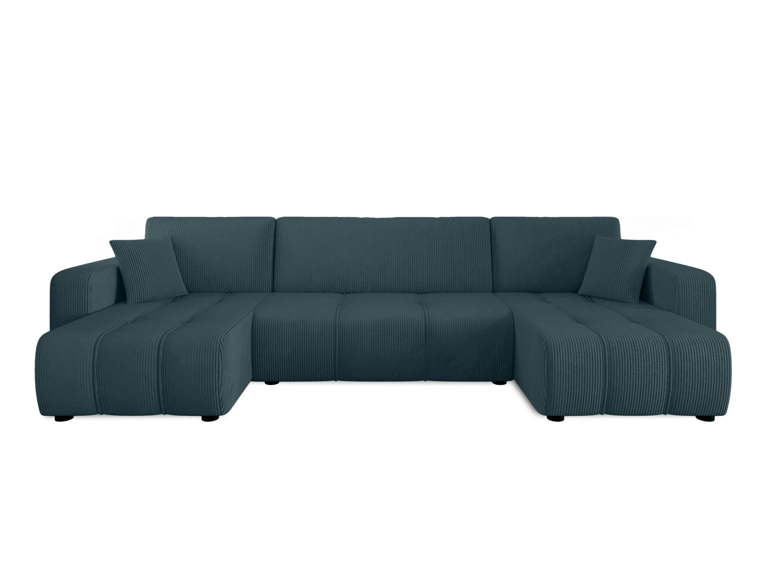 WOHNLANDSCHAFT Aice U-Form 317 cm – mit Schlaffunktion, Bettkasten, Kissen & bequemer Wellenfederung - Petrol, Kunststoff (317/85/146cm) - Wohnideebilder
