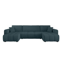 WOHNLANDSCHAFT Aice U-Form 317 cm – mit Schlaffunktion, Bettkasten, Kissen & bequemer Wellenfederung - Petrol, Kunststoff (317/85/146cm) - Wohnideebilder