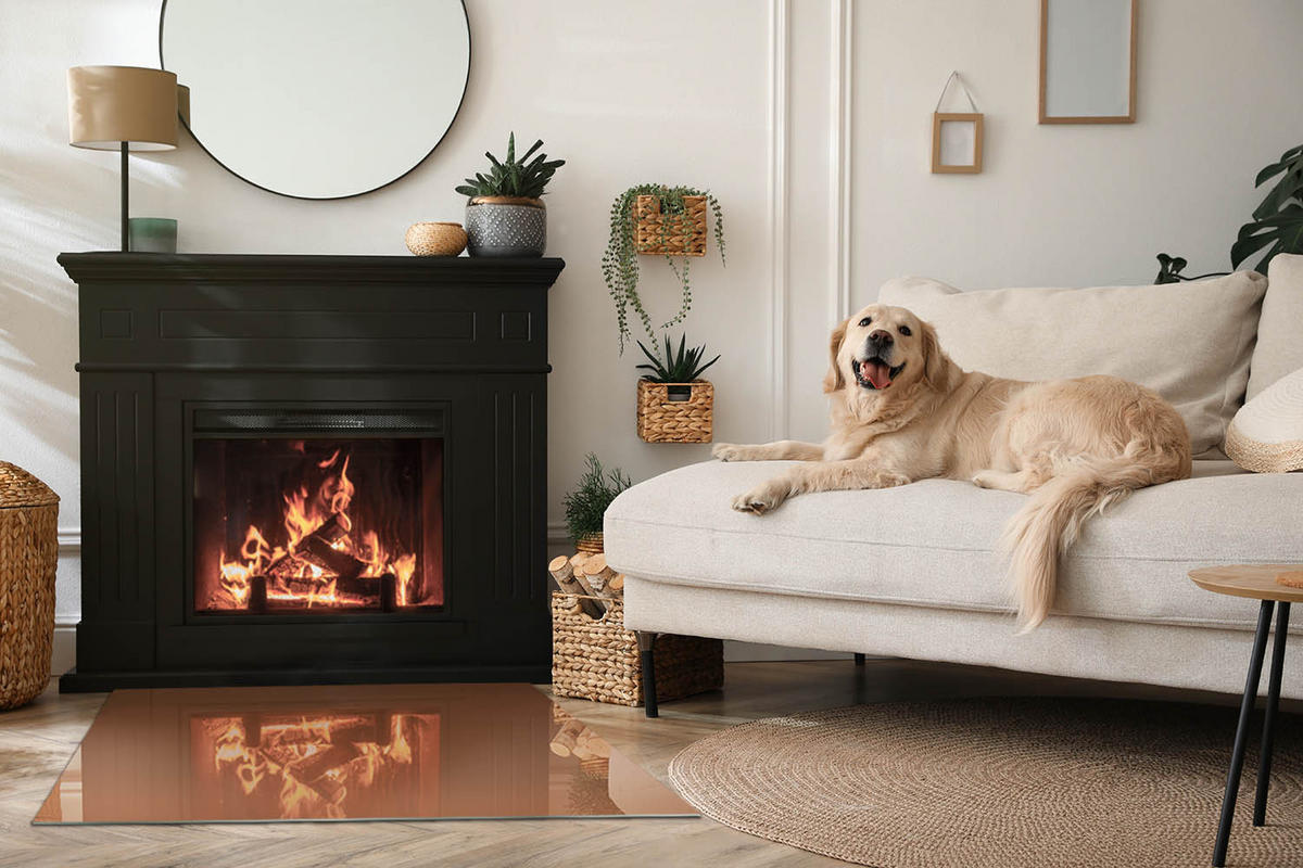 GLASPLATTE für Kamin 100x70 cm - Braun, Glas (100/70/0.4cm) - TULUP