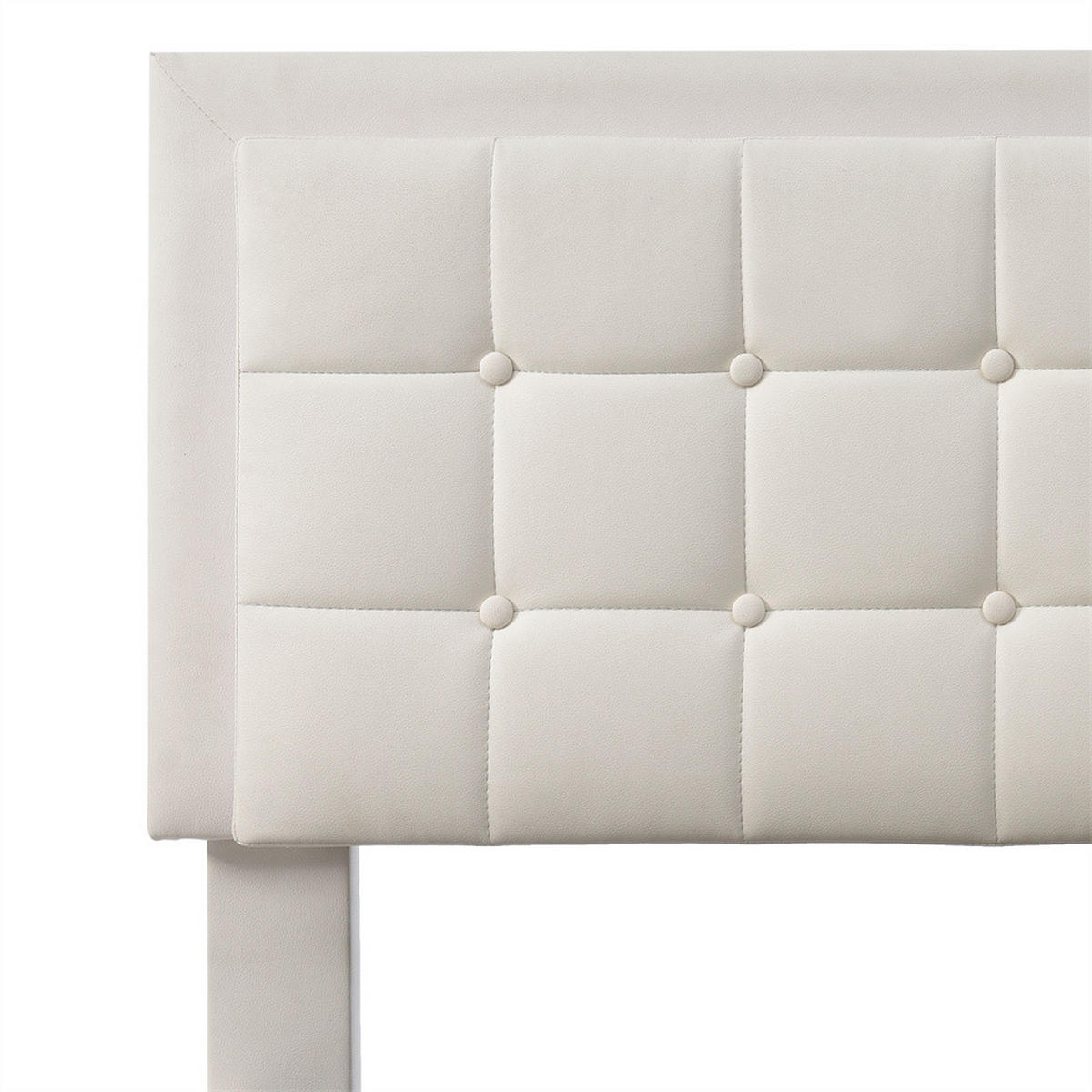 POLSTERBETT 180/200 cm in White PU mit LED-Beleuchtungsleiste - Weiß, Holz/Textil (180/200cm) - KOMHTOM