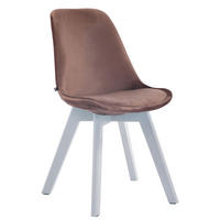 STUHL Samt braun - Weiß/Braun, Holz/Textil (48/84/55cm) - CLP