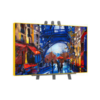 GEMÄLDE Straßen von Paris Schattenfugenrahmen Gelb 140x100 cm - Gelb, Holz (140/100cm) - YS-art gallery