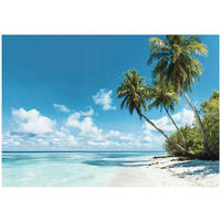 FOTOTAPETE 3D Effekt Strand Meer Palmen Hawaii 200x140 - Multicolor, Papier (200/140cm) - Wallarena