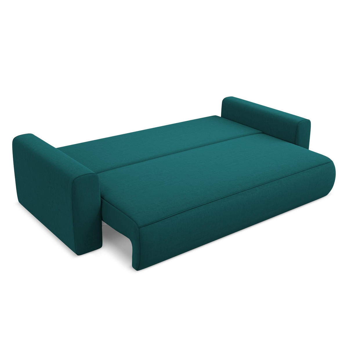 3-SITZER SOFA mit Schlaffunktion Samt Stoff Blau - Blau/Petrol, Kunststoff/Textil (238/82/105cm) - LaMiaSofa