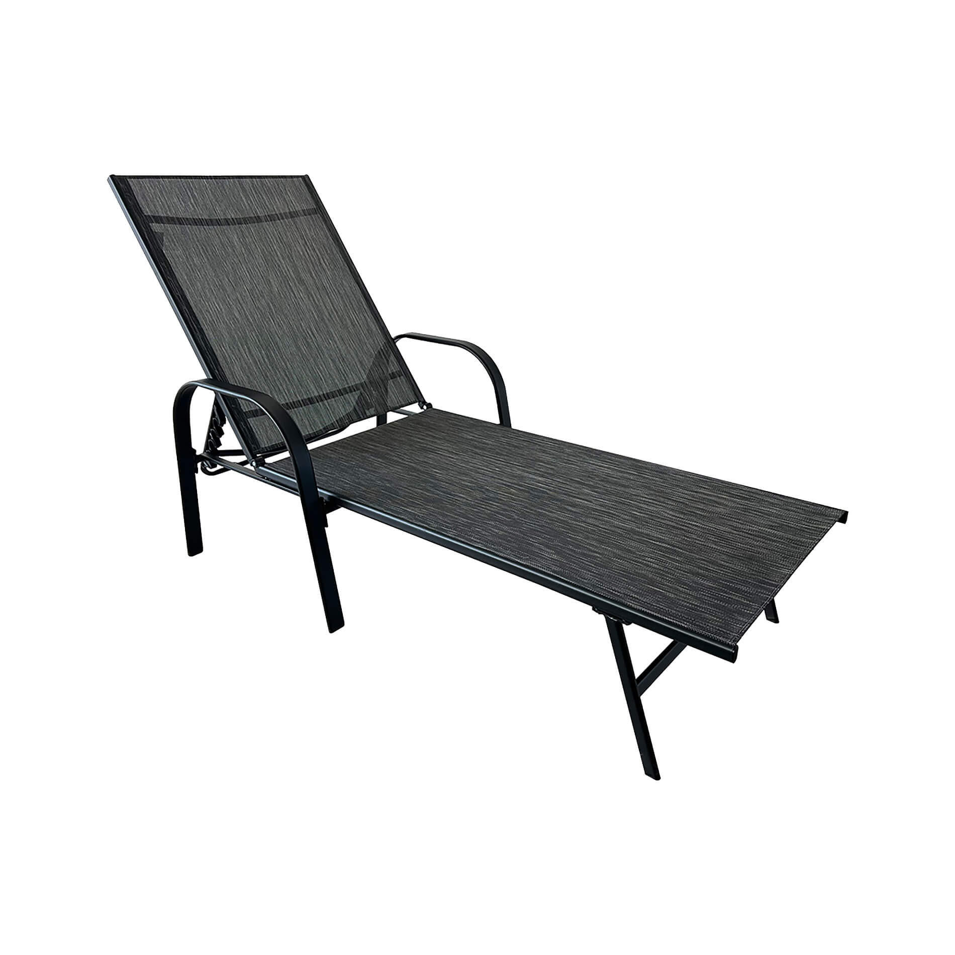 SONNENLIEGE Dunkelgrau 195/95/69 cm - Dunkelgrau, Metall (195/95/69cm) - Mobili Rebecca