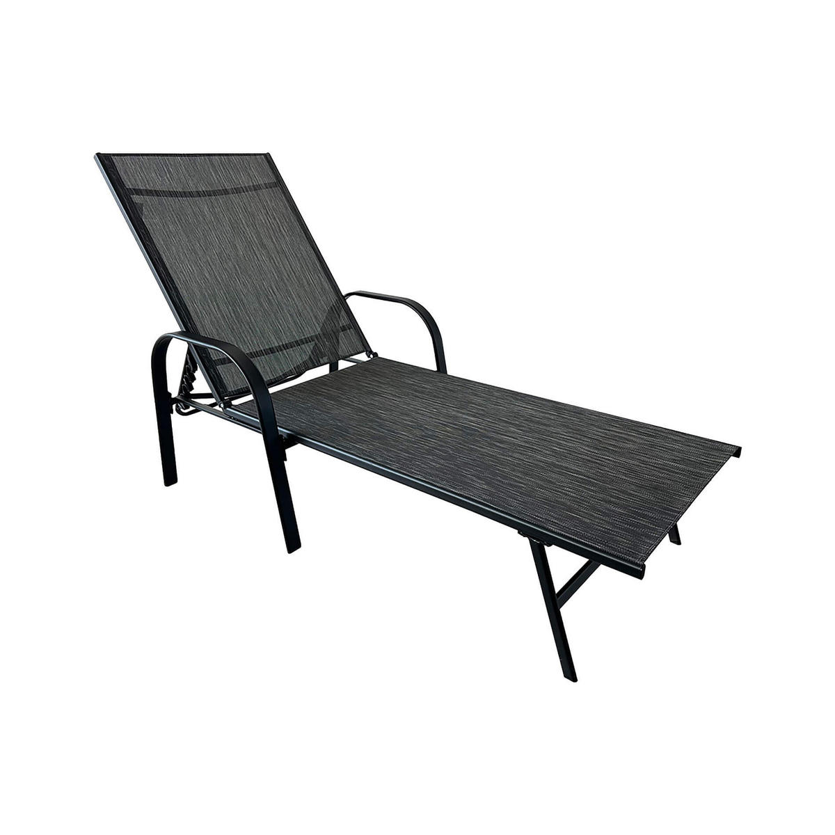 SONNENLIEGE Dunkelgrau 195/95/69 cm - Dunkelgrau, Metall (195/95/69cm) - Mobili Rebecca