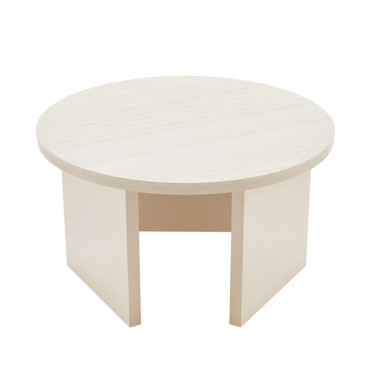 COUCHTISCH, Beige - Weiß, Holz (80/80/45cm) - Oviala
