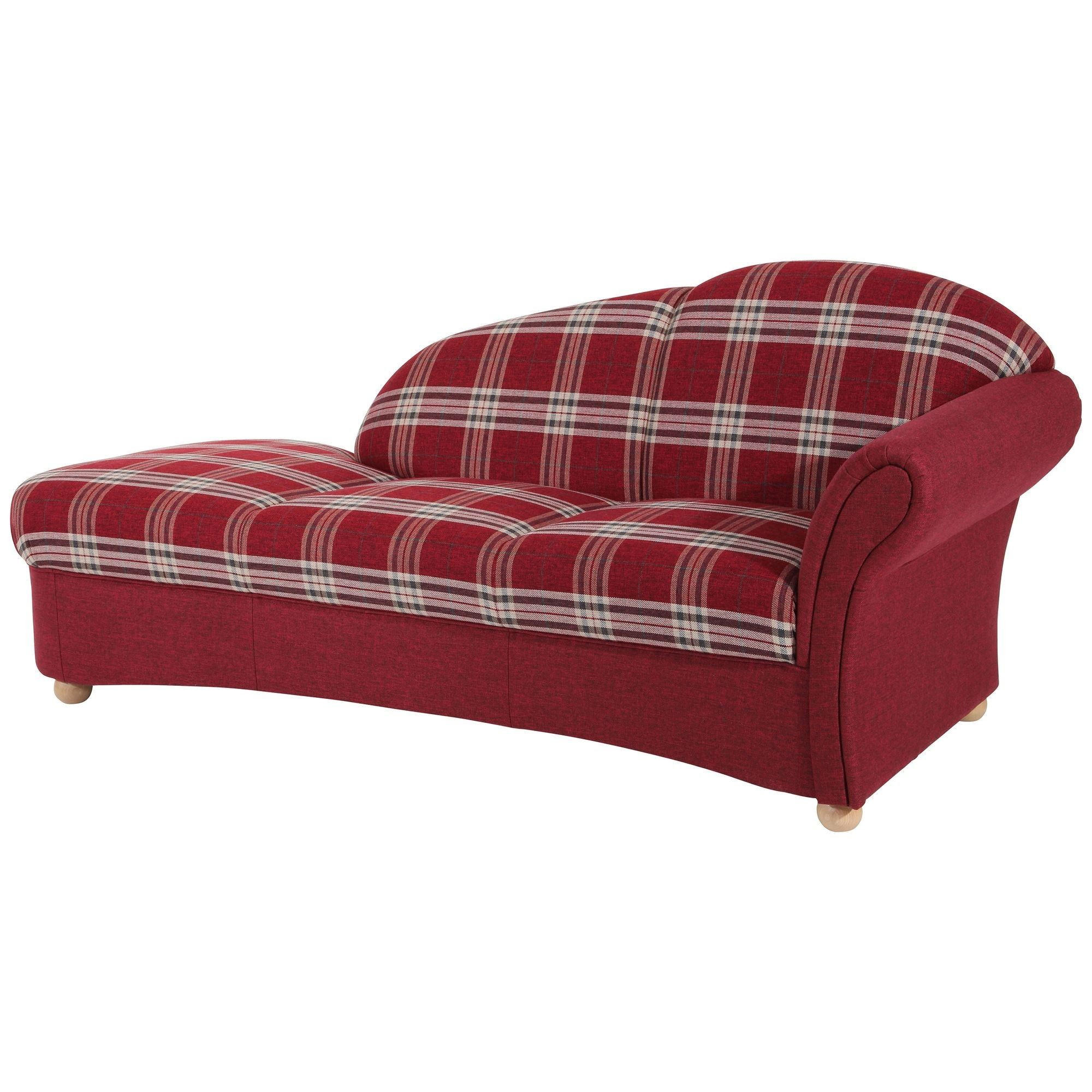 RECAMIERE Armlehne rechts Kama Bezug Flachgewebe Buche natur / rot - Rot, Kunststoff (191/83/81cm) - 58aufmkessel