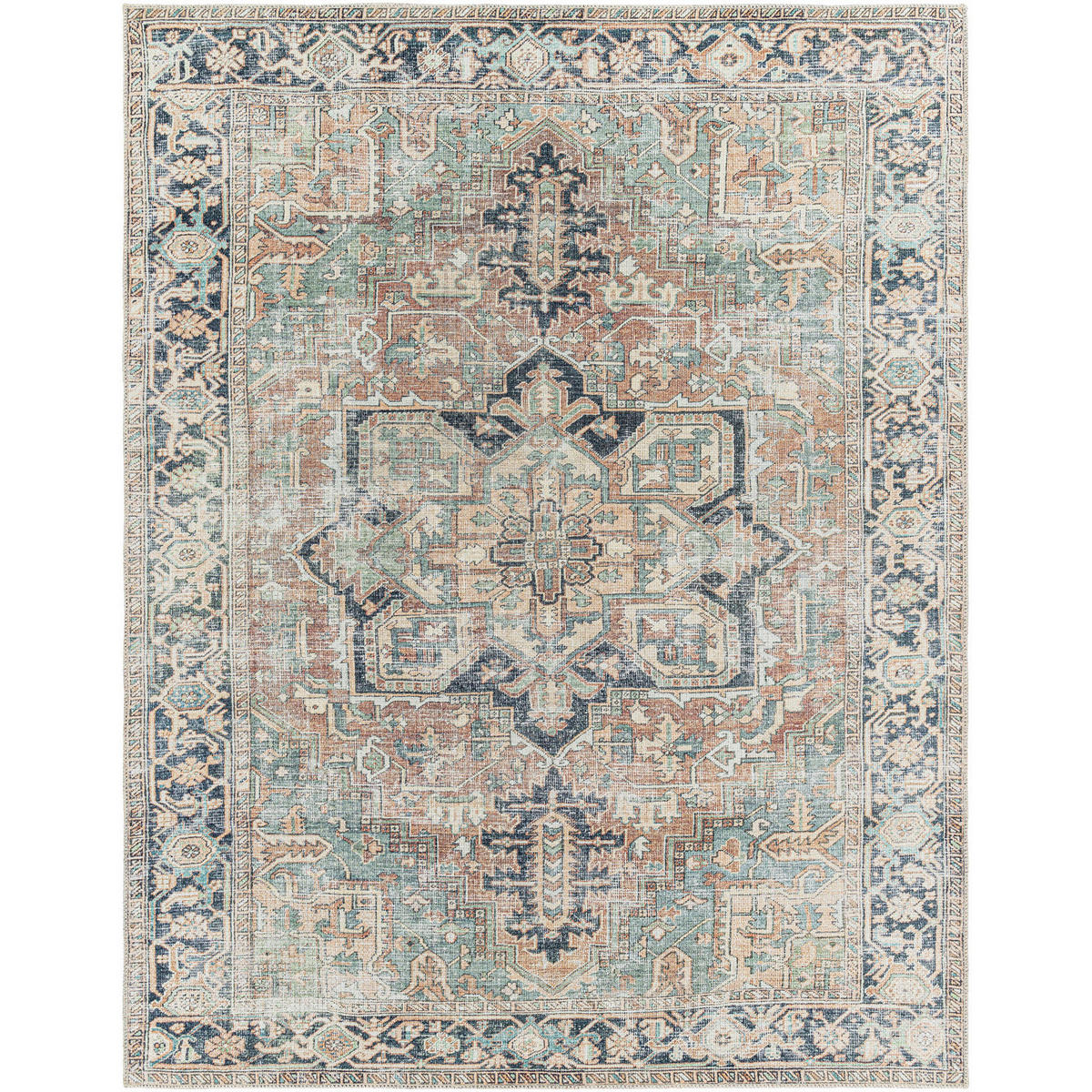 TEPPICH Maschinenwaschbar 200/275 cm Mehrfarbig - Grün, Textil (200/275cm)
