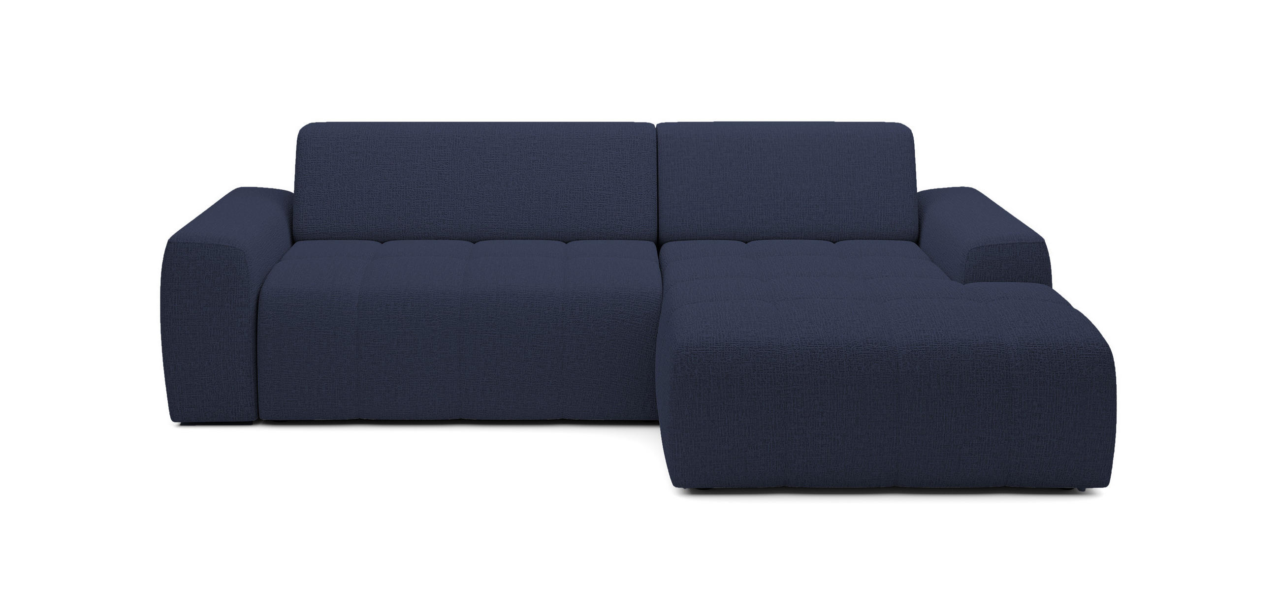ECKSOFA Savio Freistehend, mit Abriebfestem Kansas-Stoff, Maße 265x172x81 cm, Ausziehbare Sitzfläche 206x92 cm, Rechte, – Blau - Blau, Holz/Textil (265/172cm) - DomoHome