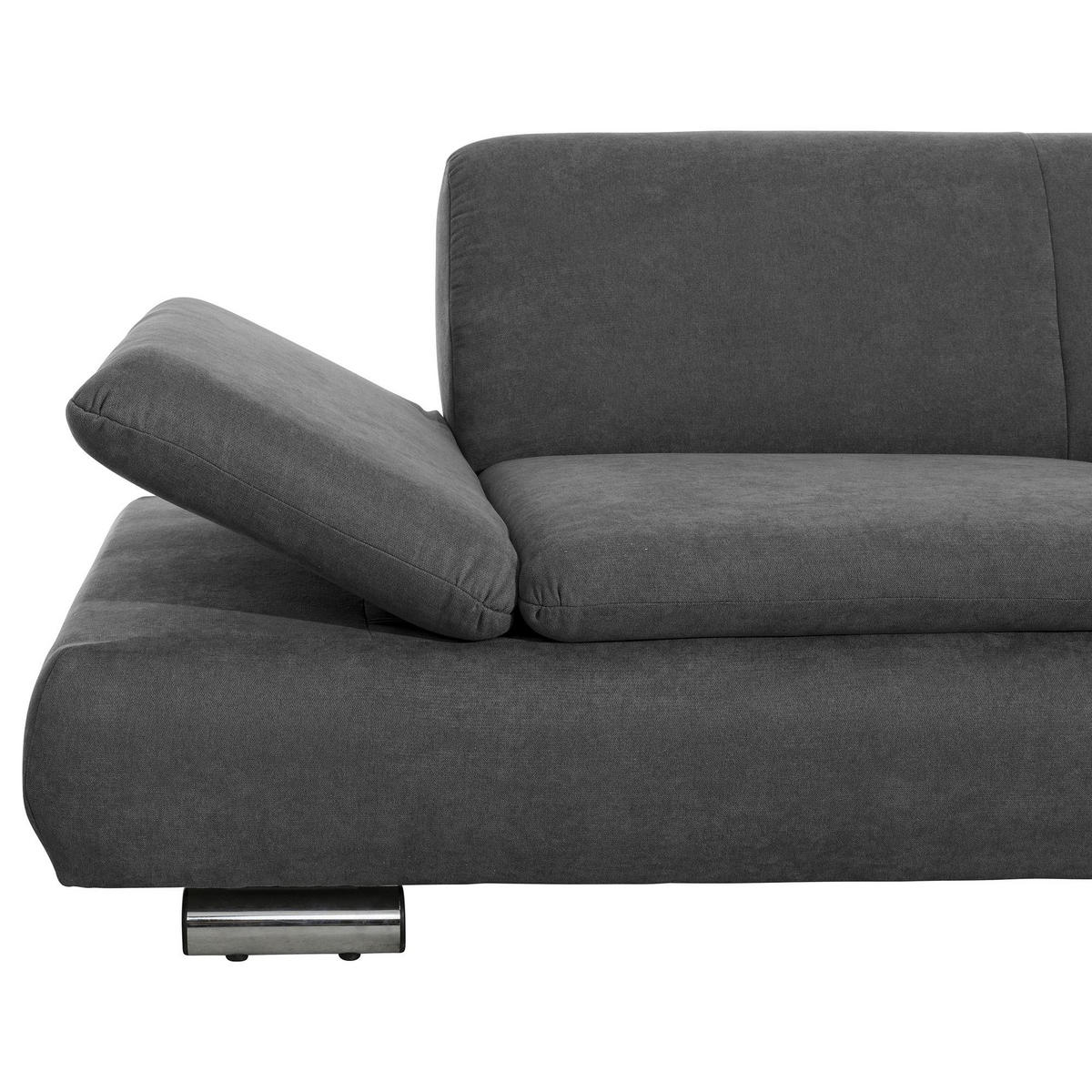 ECKSOFA mit Ottomane rechts Kaye Flachgewebe anthrazit - Anthrazit, Kunststoff (190/270cm) - 58aufmkessel