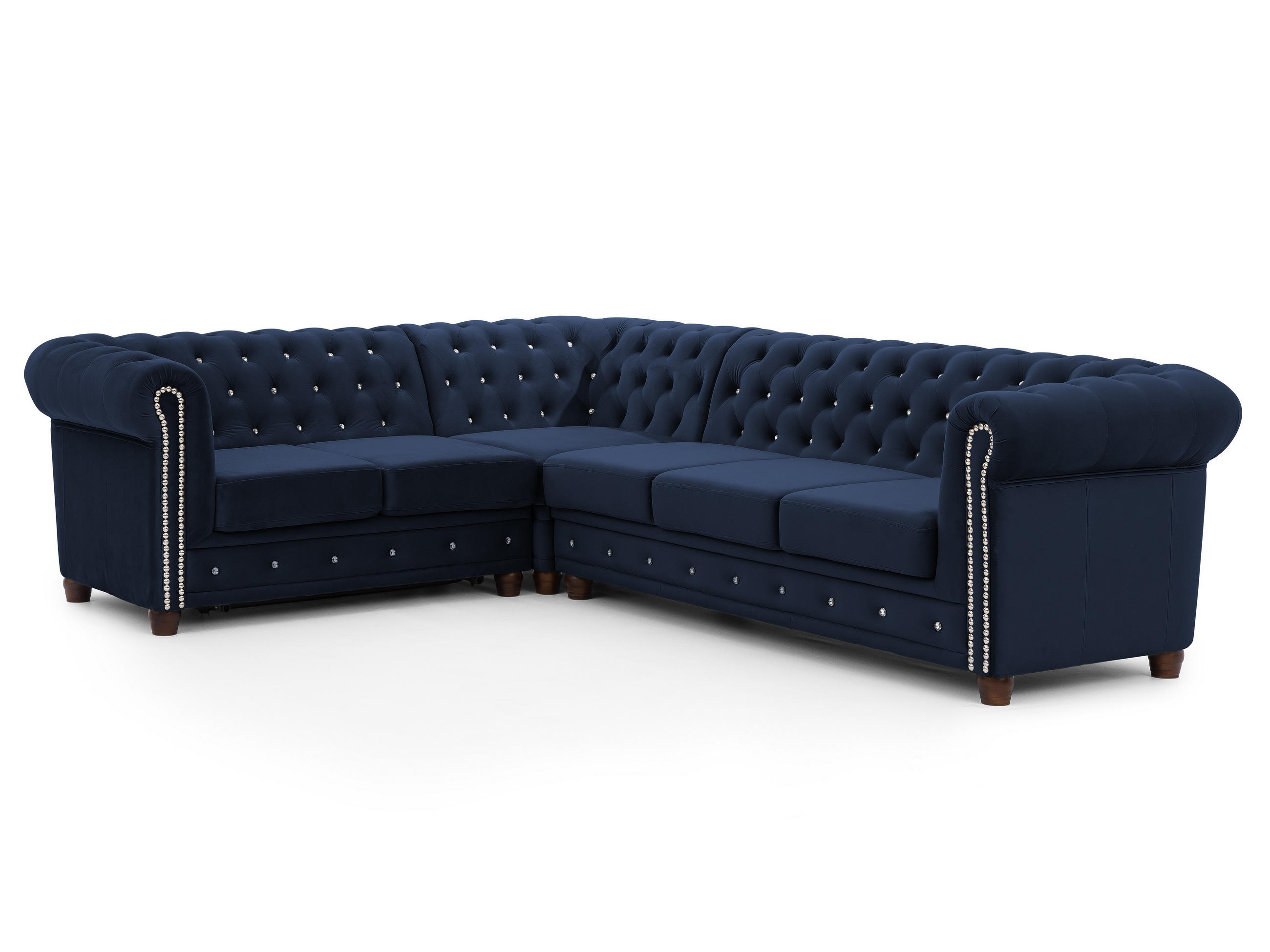 S-Style Ecksofa Blau 264x210 cm