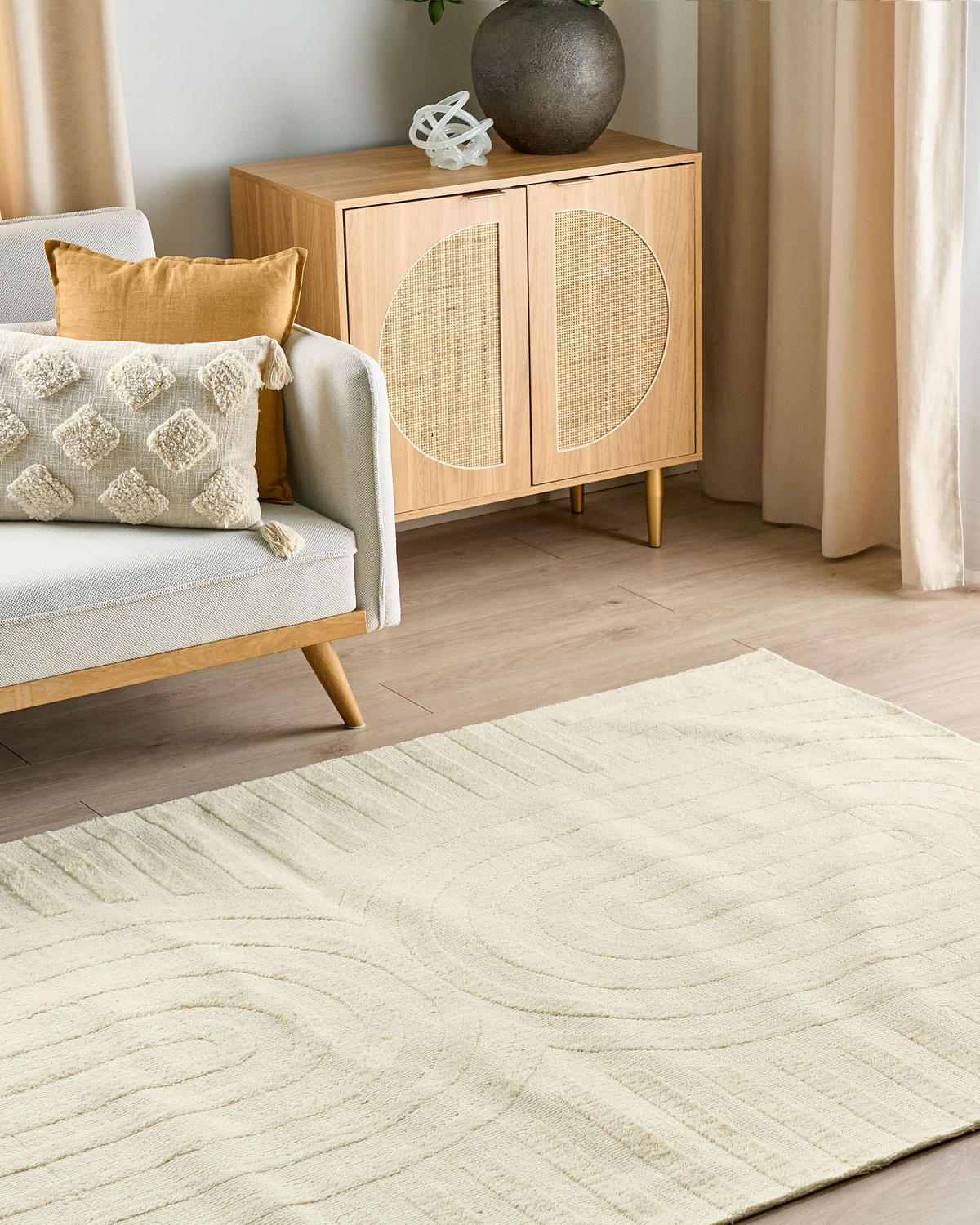 TEPPICH Beige 200/300 cm Wolle Mastung - Beige, Textil (200/300cm) - Beliani