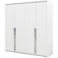 DREHTÜRENSCHRANK Giana mit 4 Türen, 210 cm, Weiß - Weiß, Holzwerkstoff (210/215/64.5cm) - Beautysofa