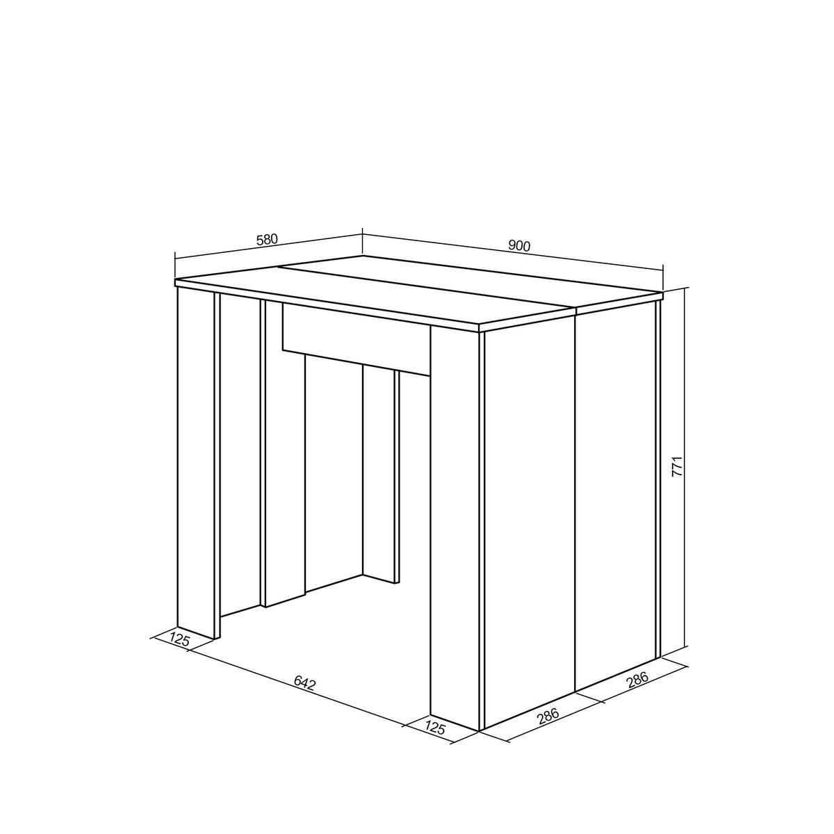 KONSOLENTISCH, ausziehbar bis 302cm, Eichenfarbe - Eichefarben, Holzwerkstoff (90/302/77cm) - Skraut Home