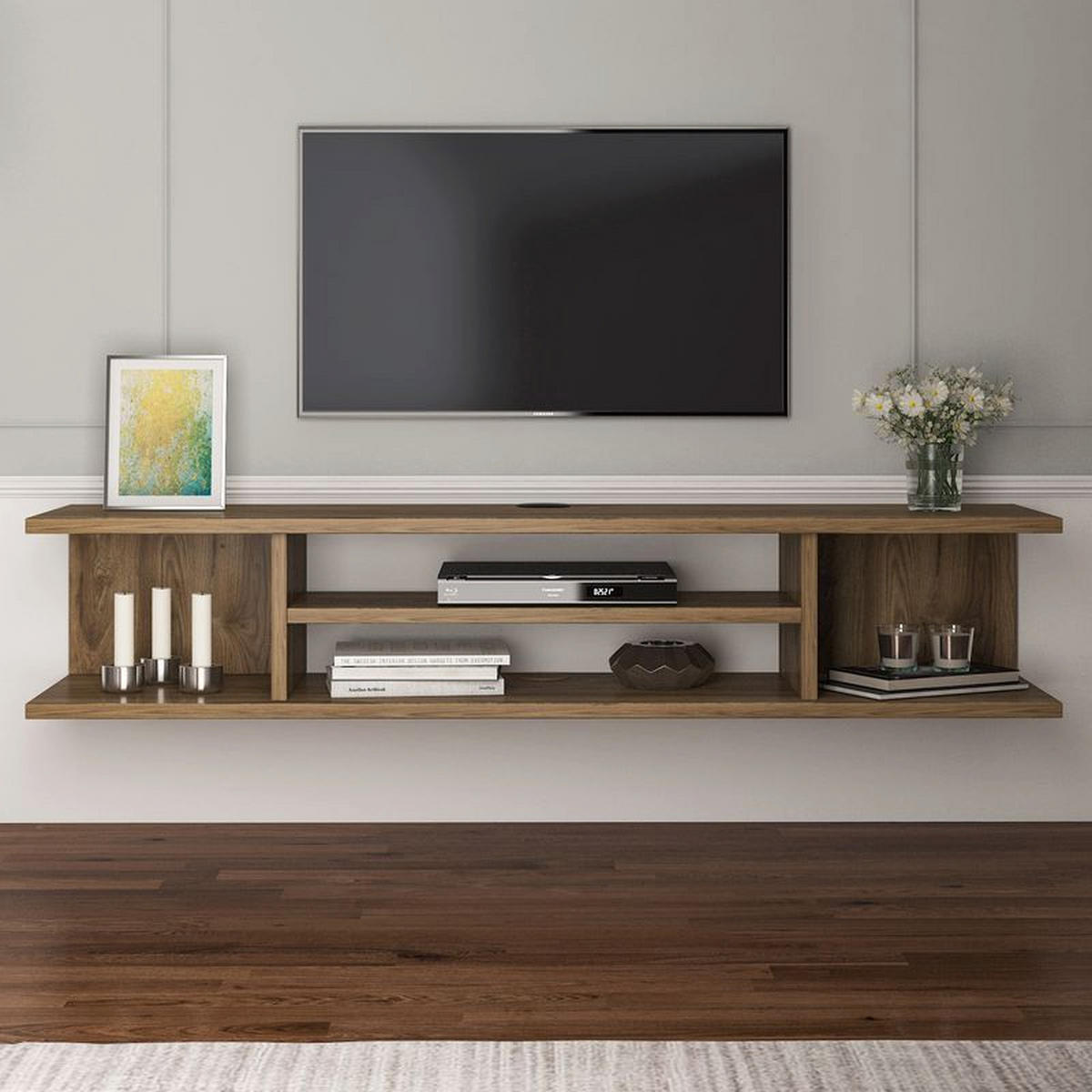 TV-ELEMENT Pivot Braun - Eichefarben, Holzwerkstoff (29.5/23.2/120cm) - Decorotika