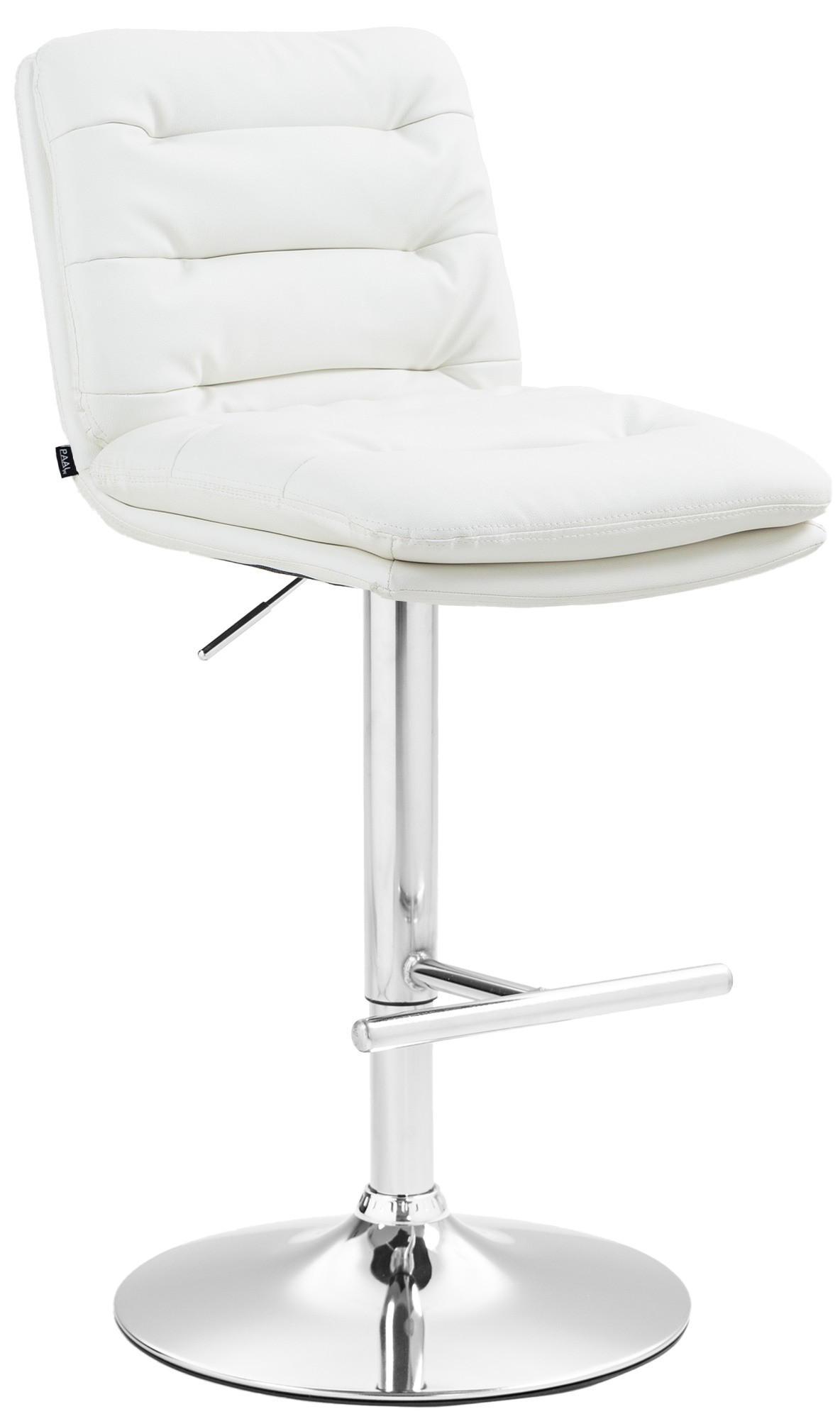 BARHOCKER Lederlook weiß - Chromfarben/Weiß, Textil/Metall (42/94/56cm) - CLP