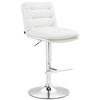 BARHOCKER Lederlook weiß - Chromfarben/Weiß, Textil/Metall (42/94/56cm) - CLP