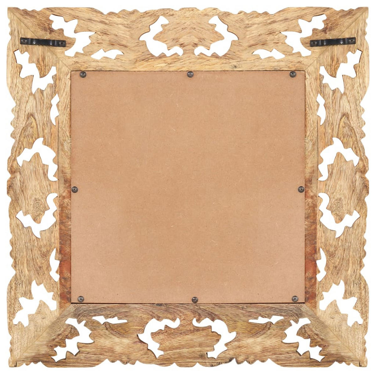 SPIEGEL Handgeschnitzt Braun 50x50 cm Massivholz Mango - Braun, Holz (50/2.5/50cm) - furnicato