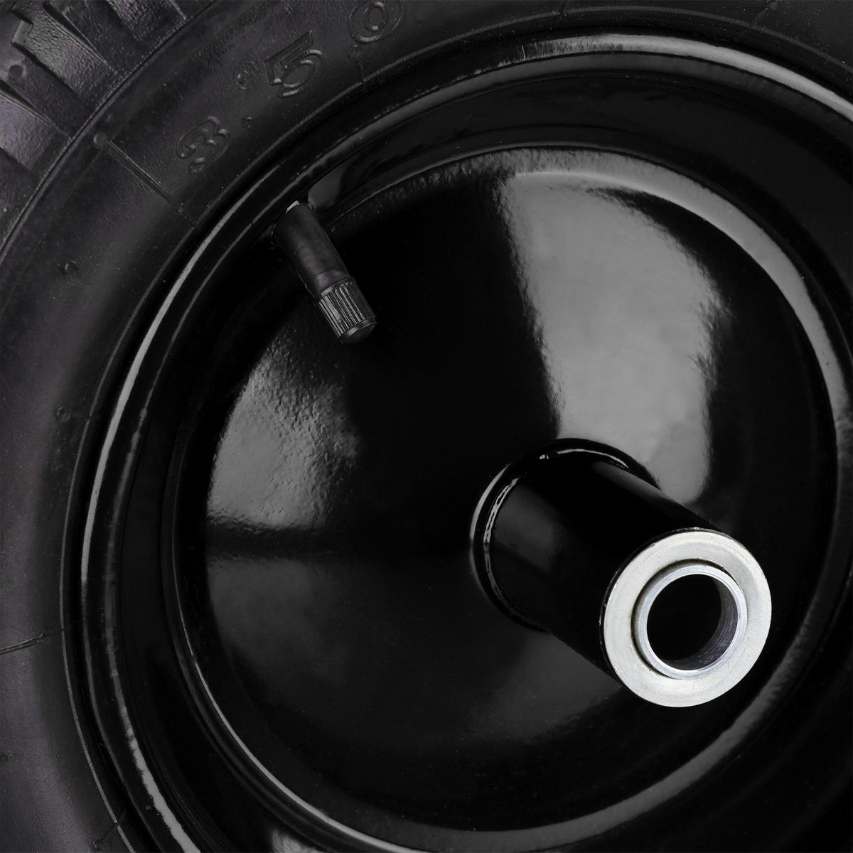 SCHUBKARRENRAD - Schwarz, Kunststoff/Metall (19/37/19cm) - Relaxdays