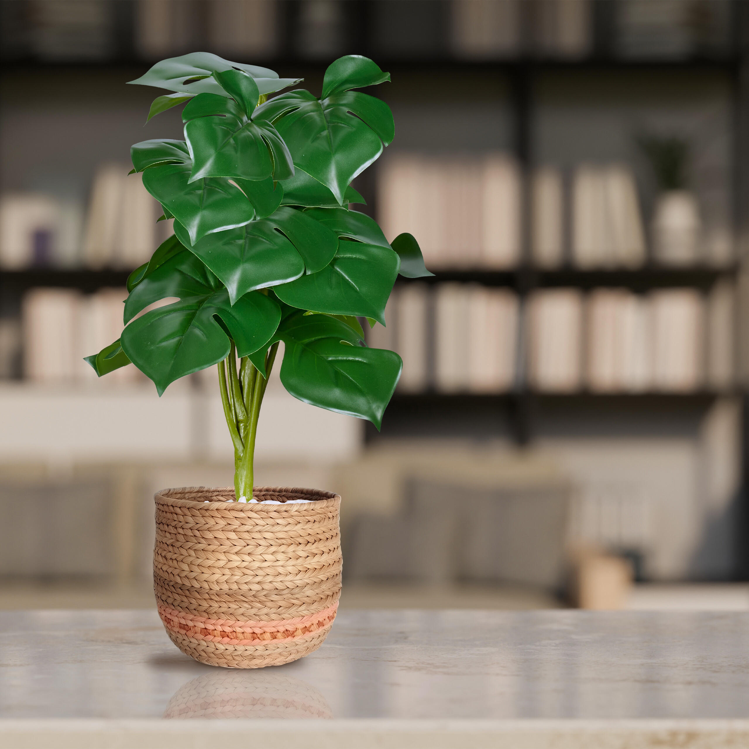 2xKUNSTPFLANZE - Multicolor, Textil/Stein (33cm) - Relaxdays