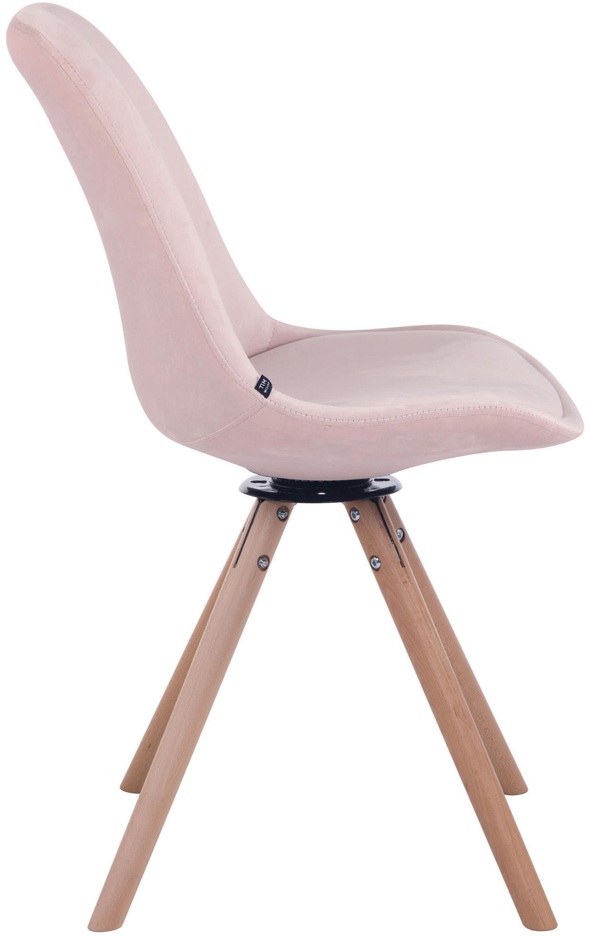 ESSZIMMERSTUHL Troll Samt, Gestell Buchenholz Rund Natura Pink - Rosa/Naturfarben, Holz/Buchenholz (48/84/56cm) - TPFLiving