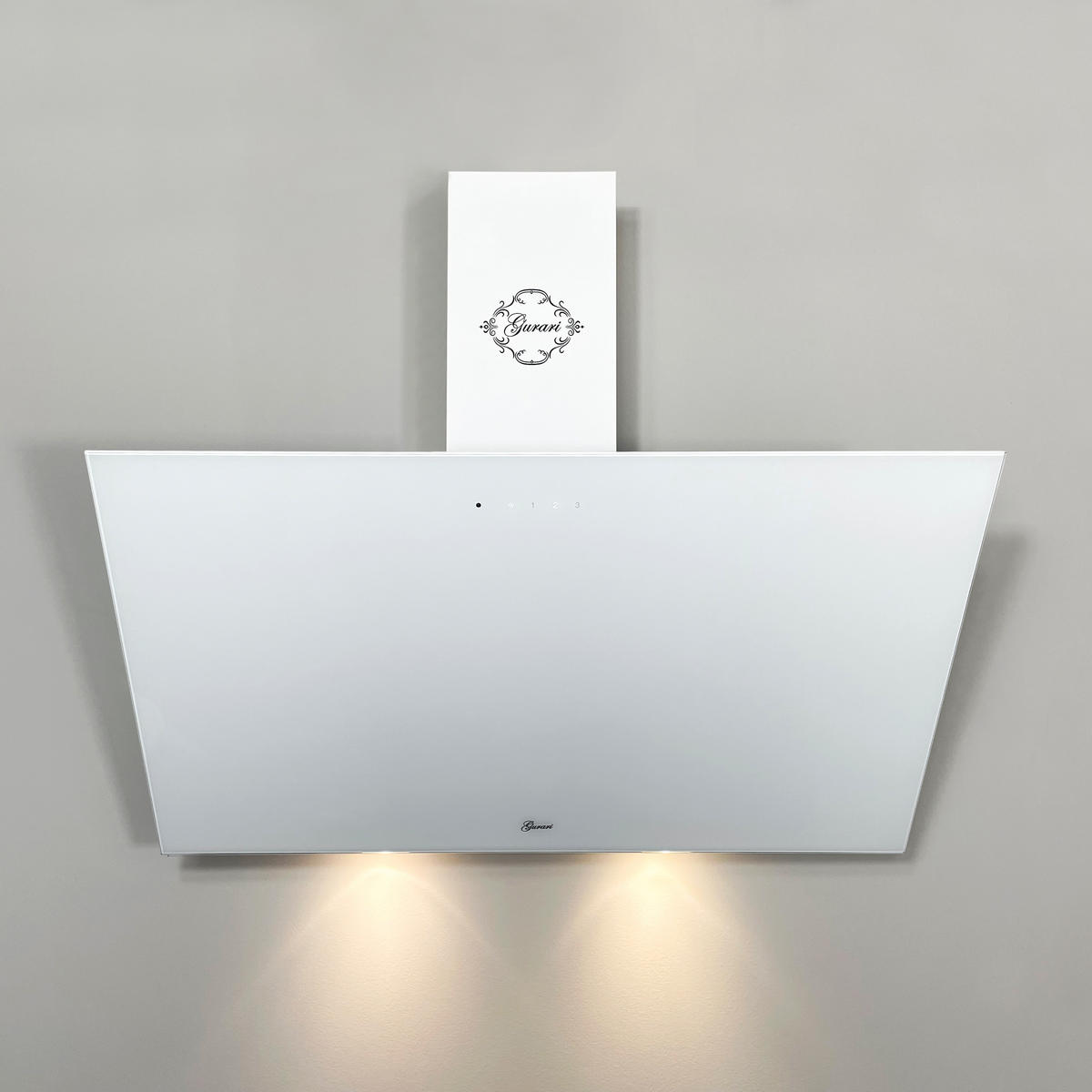 DUNSTABZUGSHAUBE GCH D 286 WH 8 PRIME + Umluftset, 80 cm Weißglas - Weiß, Glas/Metall (80/38.5/38cm) - Gurari
