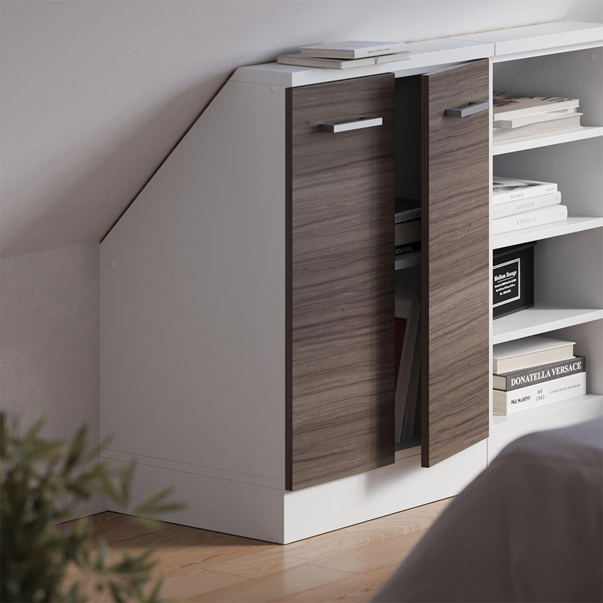 ŠIKMÁ SKŘÍŇ Rion Vzácná šedá/bílá - šedá/bílá, kompozitní dřevo (60/81.6/46cm) - Vicco