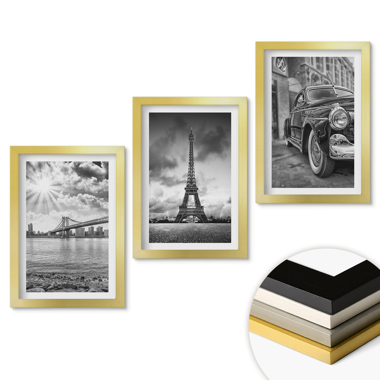 ArtPrintCave Wandbilder Gold 20x30 cm
