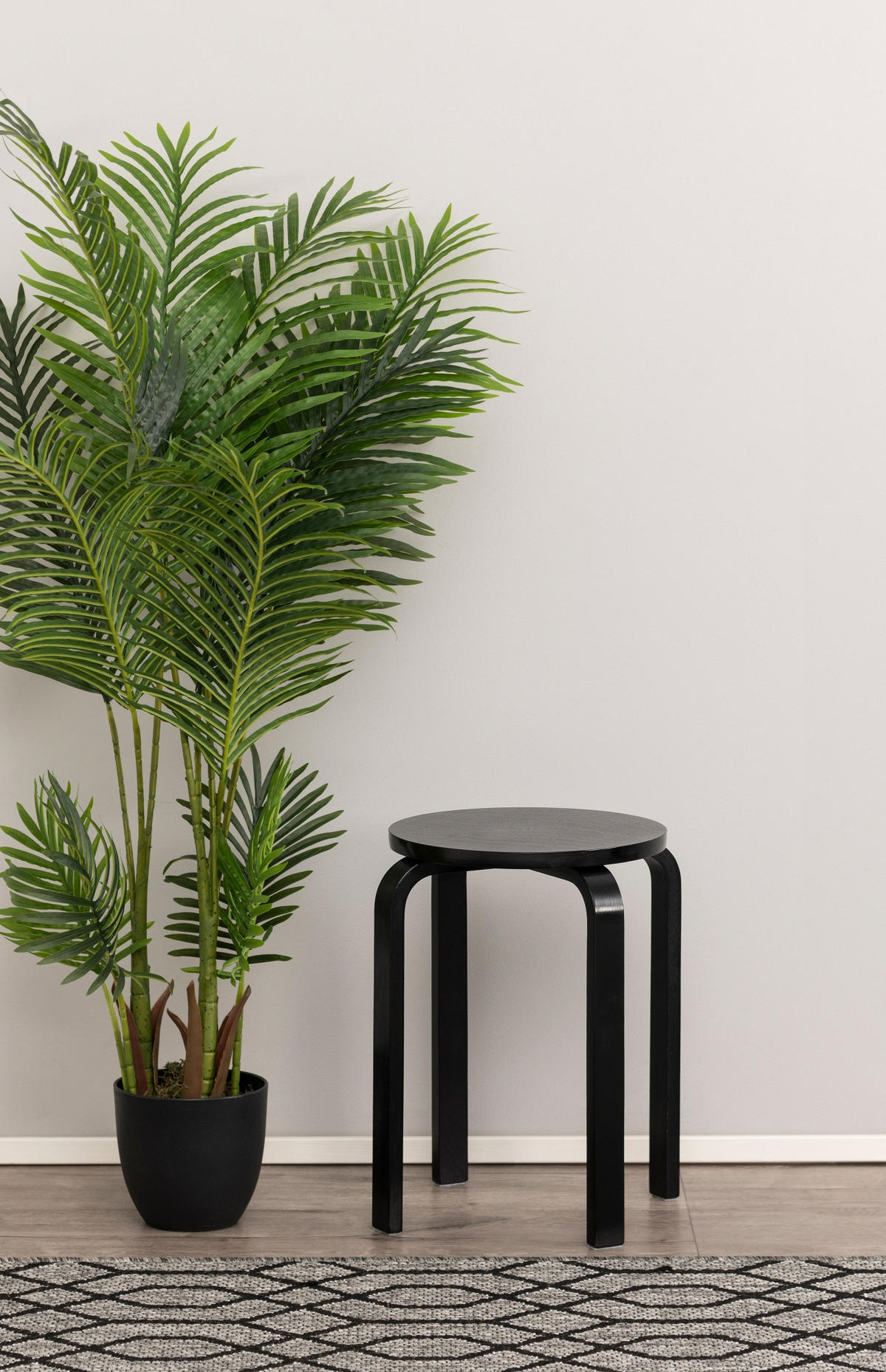 KÜCHENHOCKER Ø 39 cm - Schwarz, Holzwerkstoff (39/45.5/39cm)