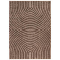 KURZFLORTEPPICH LINEA taupe Bogenmuster 3D-Struktur 140/200 cm - Taupe, Textil (140/200cm) - Tapiso