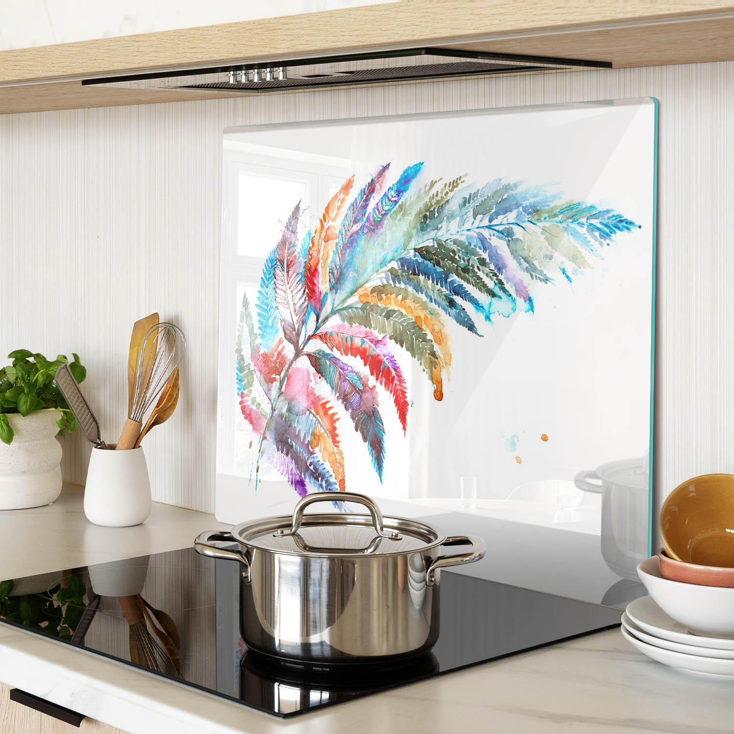 GLASPLATTE 60x52 cm Bunter Stift - Multicolor, Glas (60/0.4/52cm) - TULUP