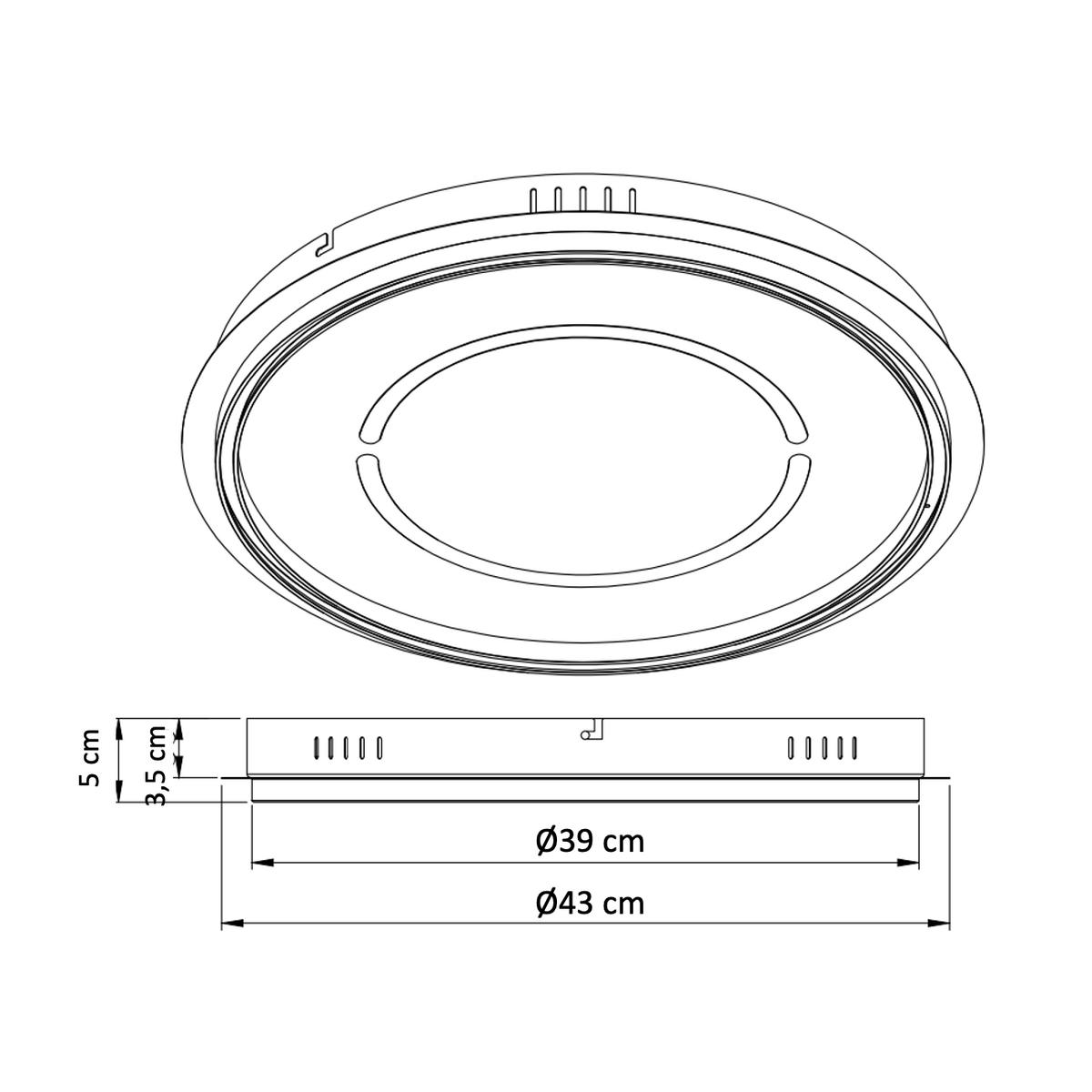 DECKENLEUCHTE Olava, Silber/Chrom, 5cm - Chromfarben, Metall (5/43/5cm) - KOSILUM