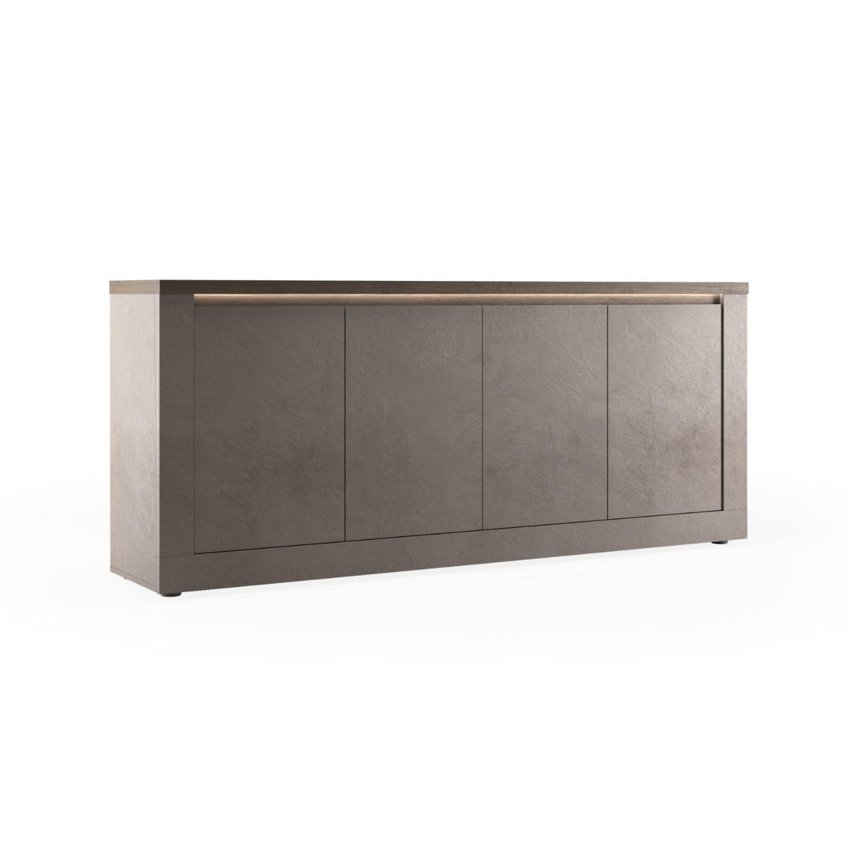 SIDEBOARD mit 4 Türen und 2 Regalen in Bronze und Quecksilbereffekt 43/207/88 cm - Braun, Holzwerkstoff (43/88/207cm) - Calicosy