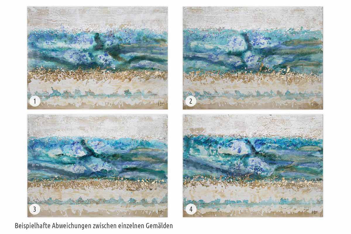 ÖLGEMÄLDE 100/75 cm - Blau/Beige, Holz/Textil (2.47/75cm) - KUNSTLOFT