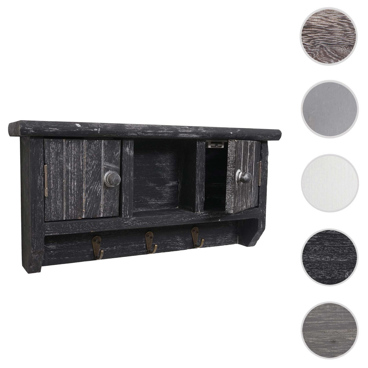 SCHLÜSSELBRETT Grau - Grau, Holz (40/19/8cm) - MCW