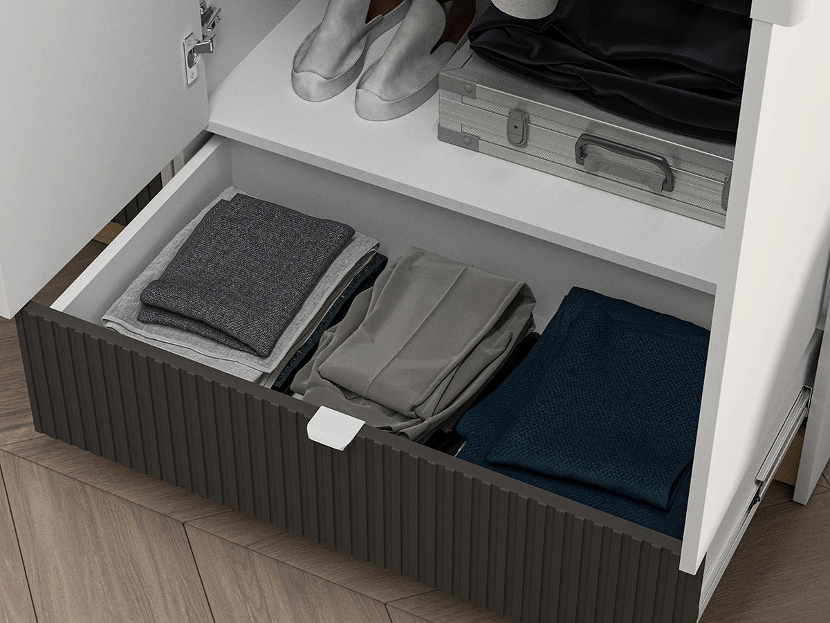 KLEIDERSCHRANK – 82 cm – Torino – Weiß - Weiß, Holzwerkstoff (82/196/53cm) - hi-markt