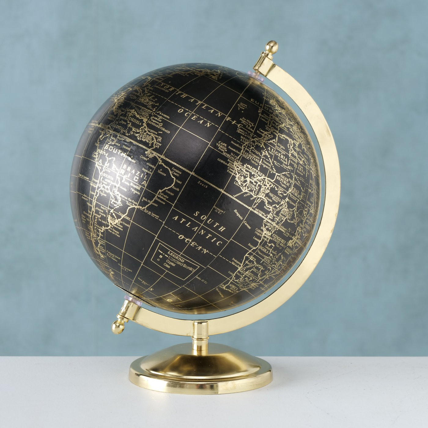 GLOBUS goldener Sockel Ø 20 cm - Goldfarben, Metall (20/31/20cm) - Boltze Home