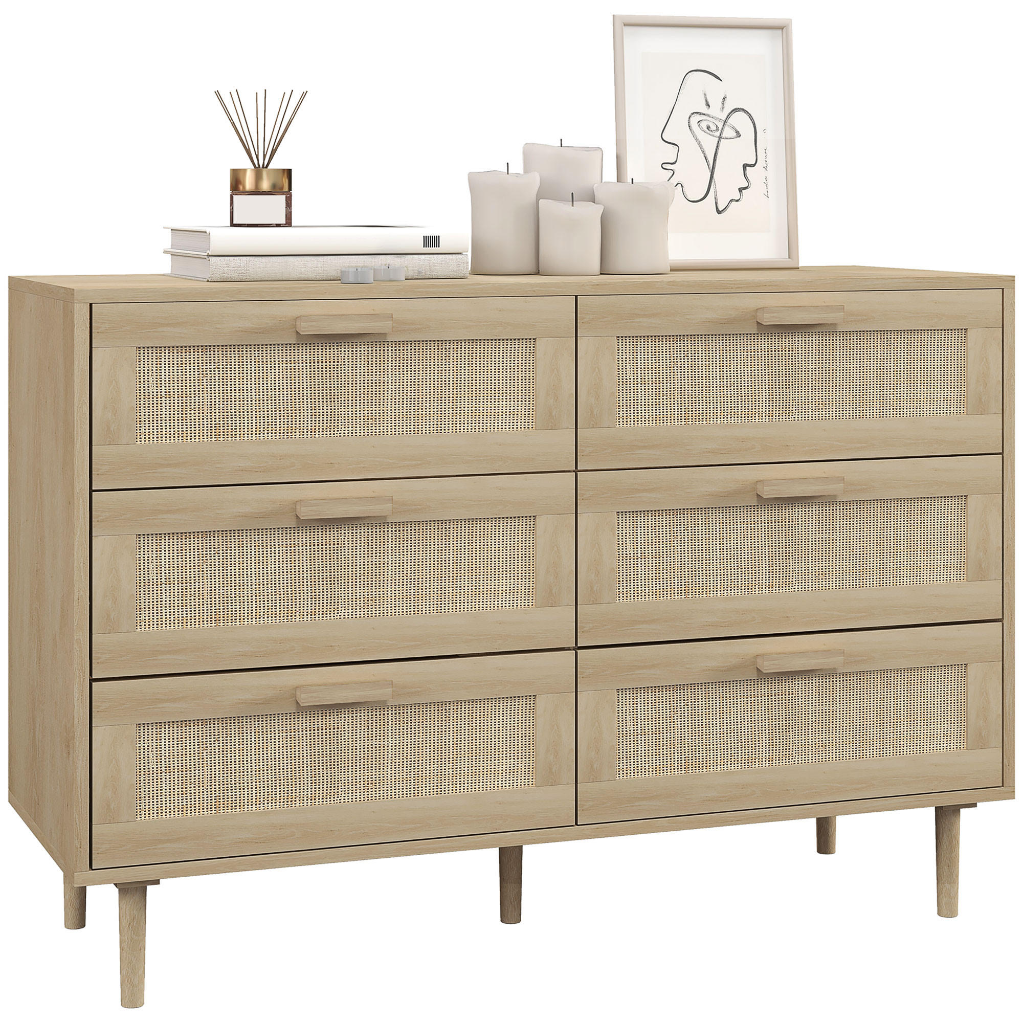 KOMMODE Hellbraun 110/40/75 cm - Naturfarben, Holzwerkstoff (110/75/40cm) - PANGIVO