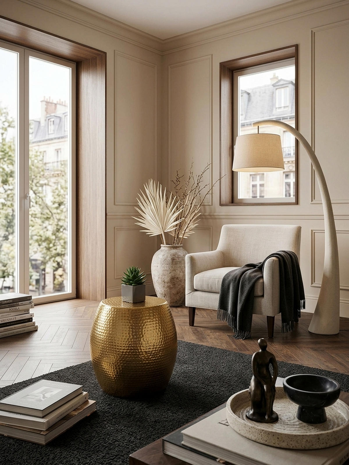 BEISTELLTISCH Aluminium Hammerschlag ENNS, Gold 42x42x42 cm - Goldfarben, Metall (42/42/42cm) - KADIMA DESIGN