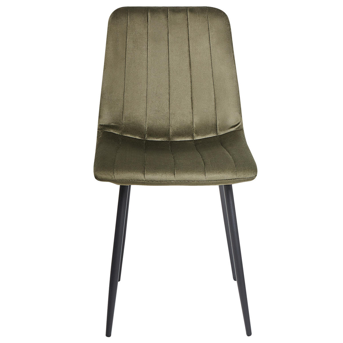 ÉTKEZŐSZÉK 4 darabos Szett Bársony Olívazöld Kalispell - fekete/zöld, textil (45/88/62cm) - Beliani