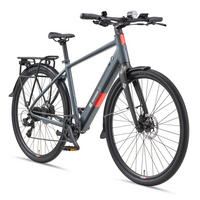 E-BIKE Urban UH210 Elektrofahrrad 28 Zoll Pedelec 417,6 Wh Hinterradmotor 7-Gang Kettenschaltung, leicht - Grau, Metall (111cm) - Telefunken