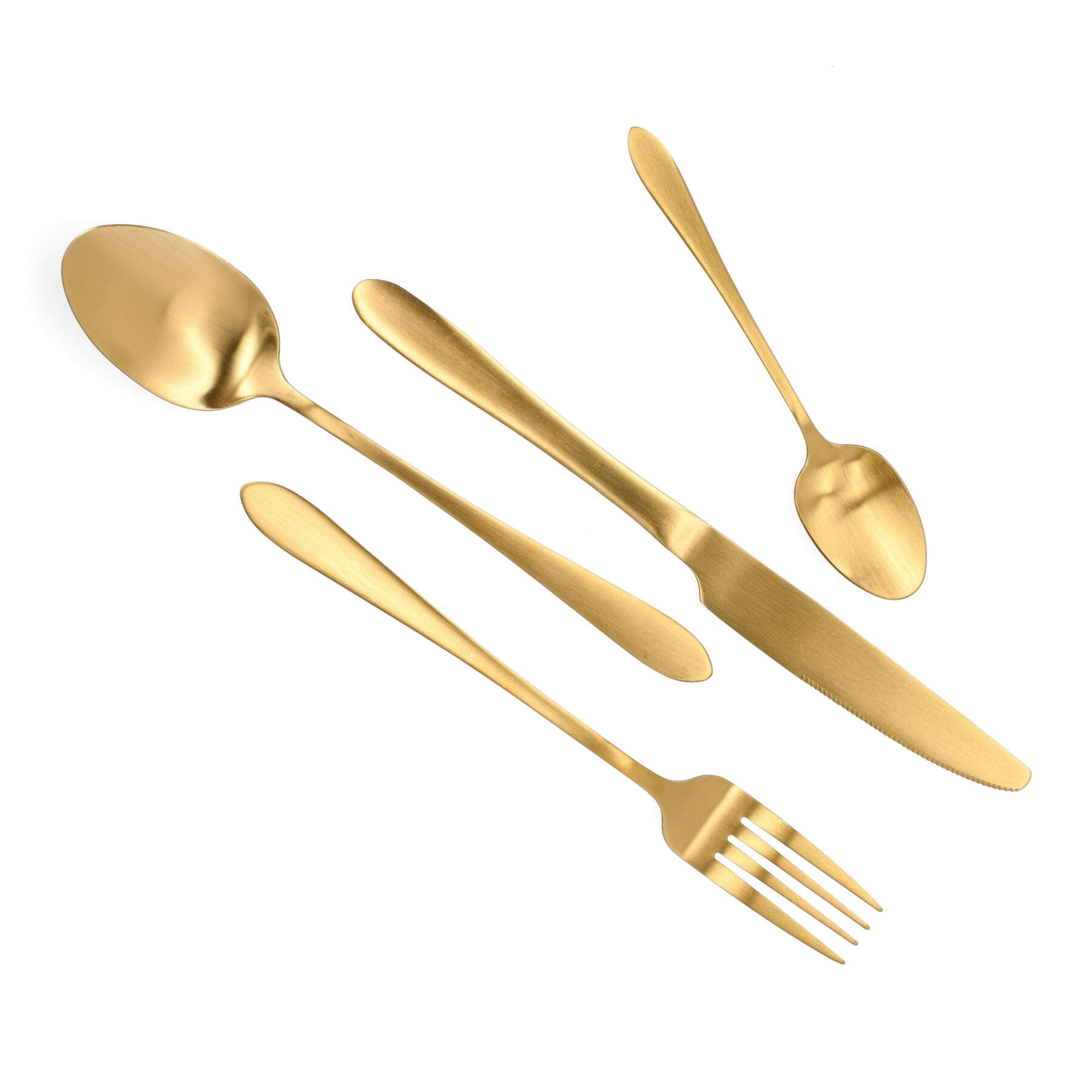 BESTECKSET Abele Matt Gold 16-teilig - Goldfarben, Metall - Homla