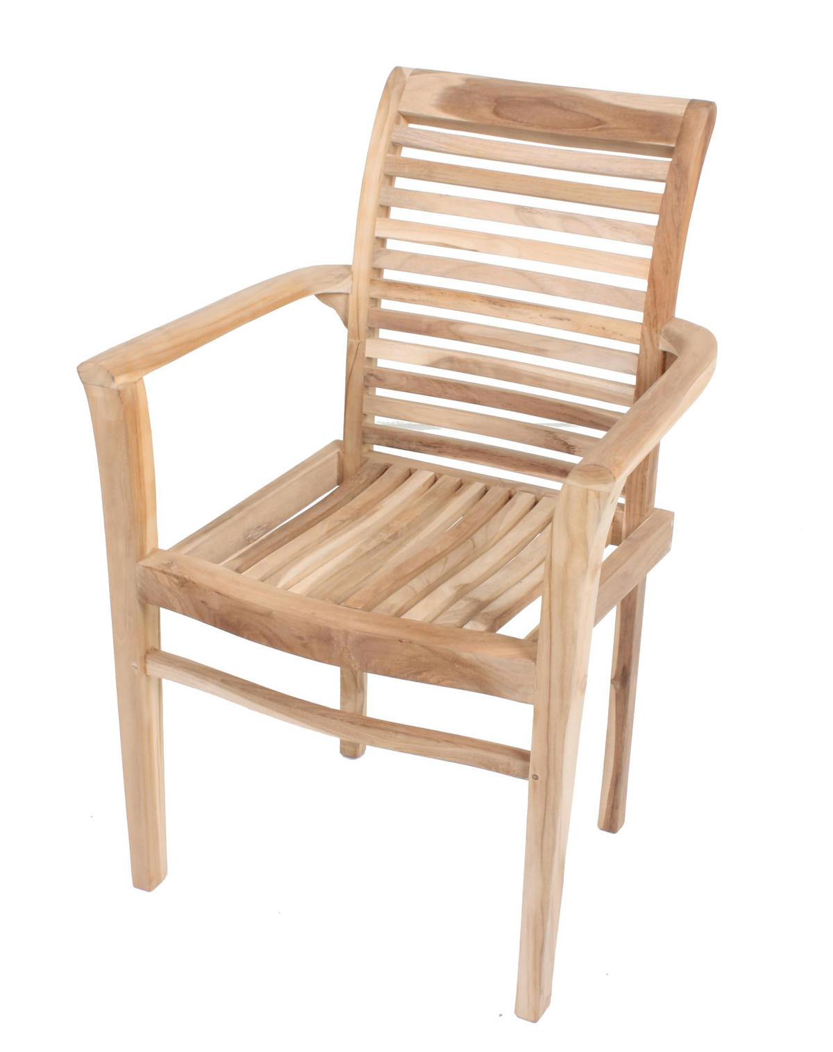 GARTENSTUHL 2er Set Meike mit Armlehnen Stapelstuhl - Braun, Holz (64/95/54cm) - DELUKE