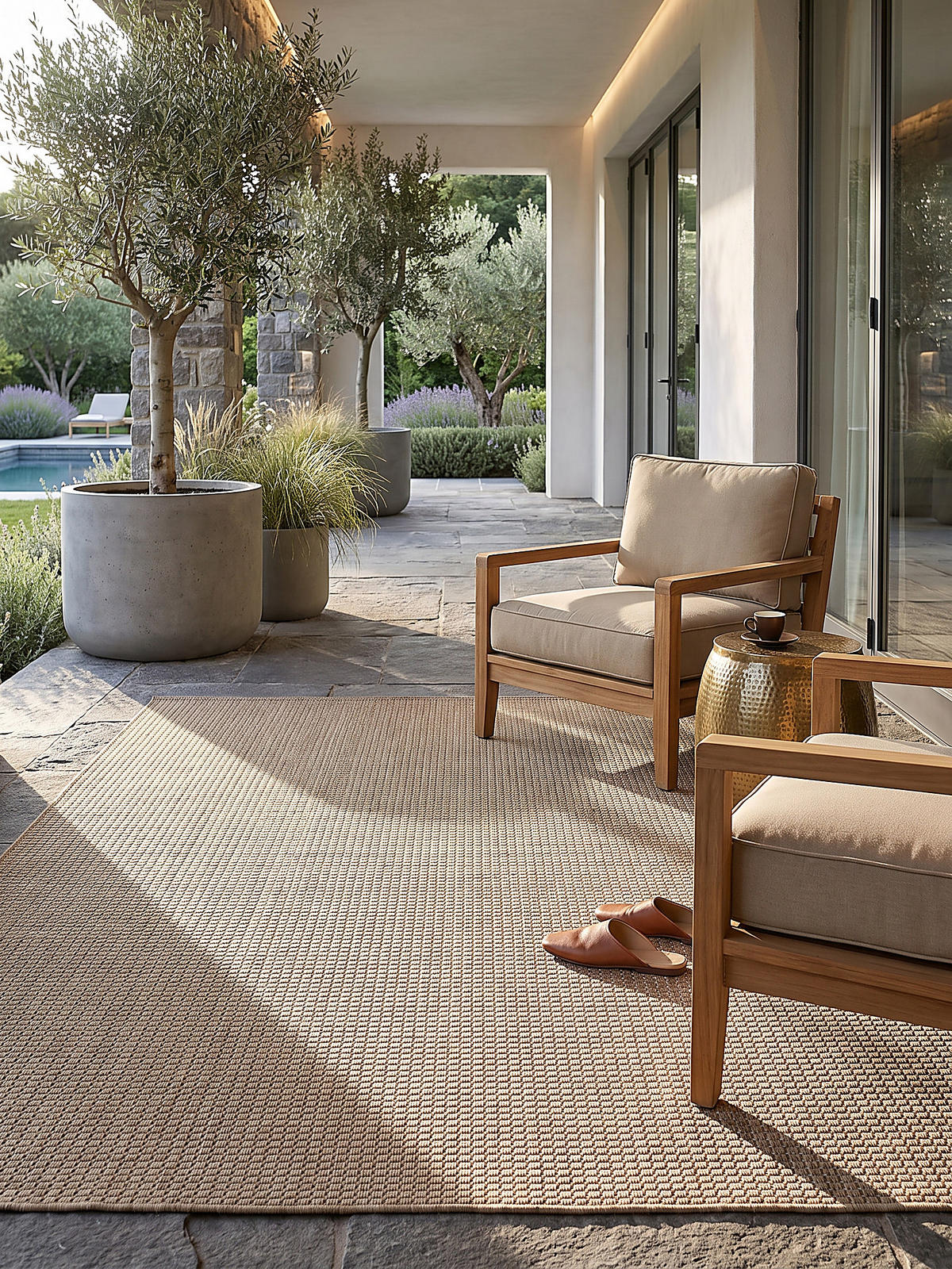 TEPPICH Flachgewebe, Outdoor, Fußbodenheizung-geeignet, VIGOLENO in Sand, 160 x 220 cm - Beige, Textil (160/220cm) - KADIMA DESIGN