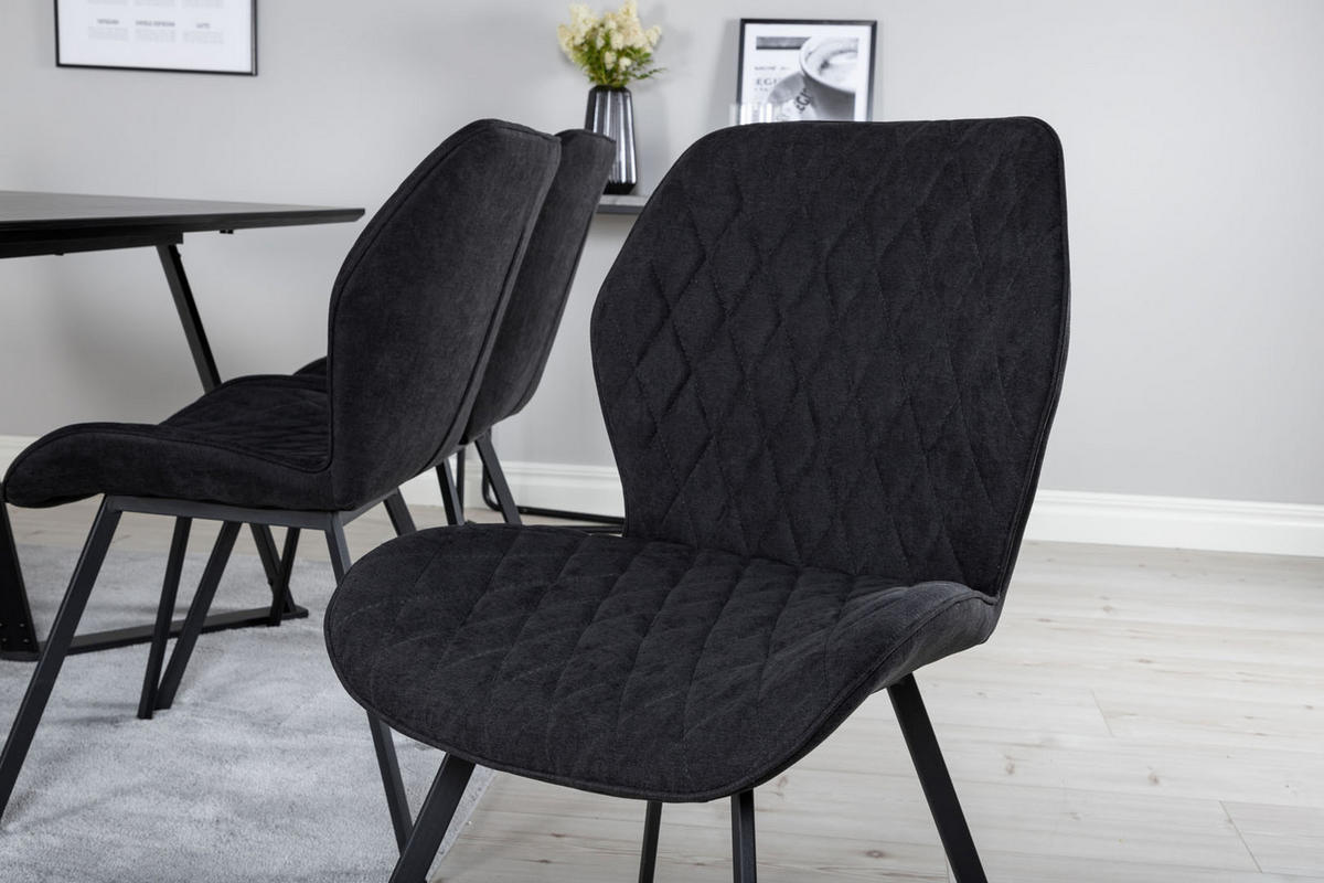 TISCHGRUPPE Schwarz - Schwarz, Holzwerkstoff (90/75/180cm) - ebuy24