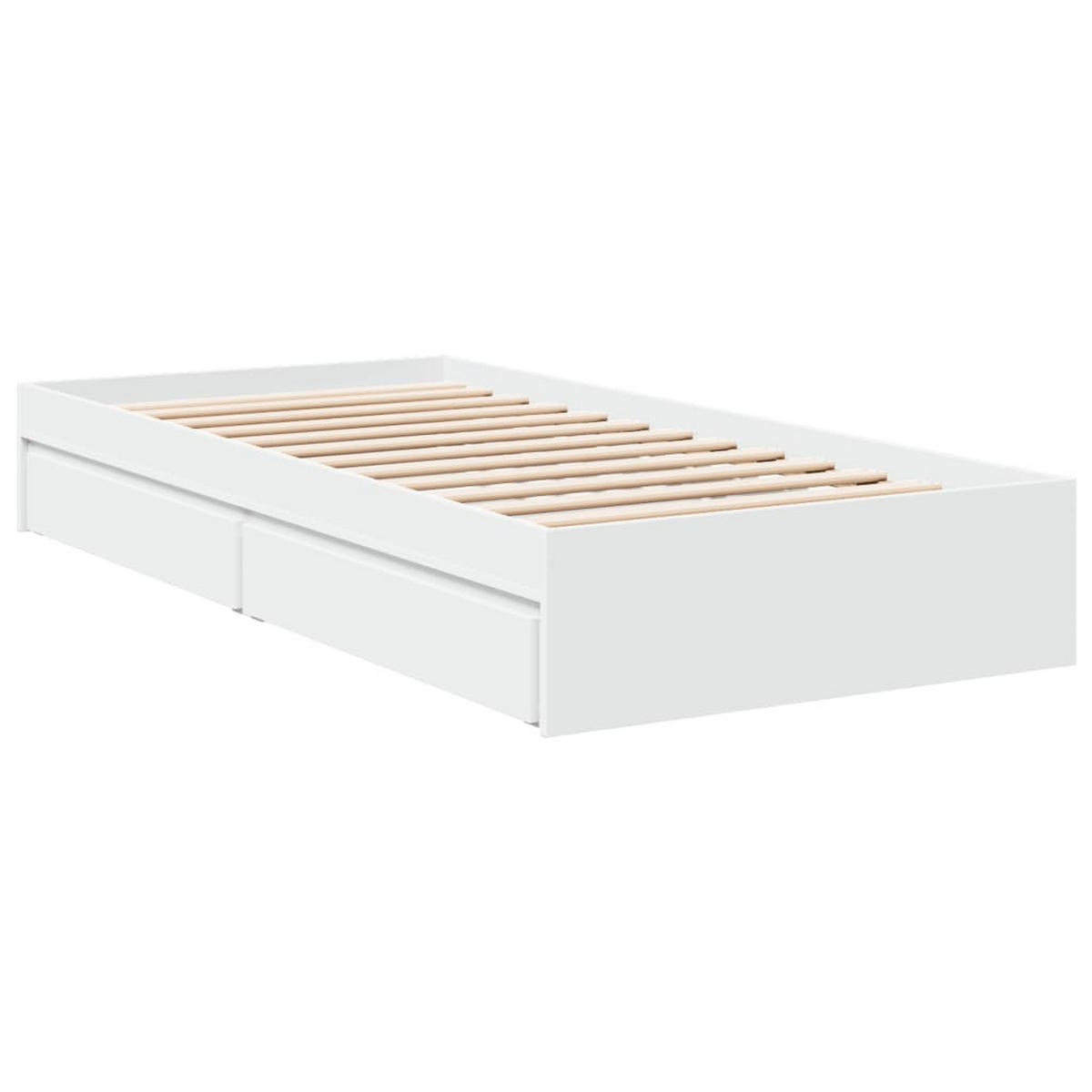 BETTGESTELL Mit Schubladen Weiss 90/200 Cm Holzwerkstoff - Weiß, Holzwerkstoff (90/200cm) - vidaXL