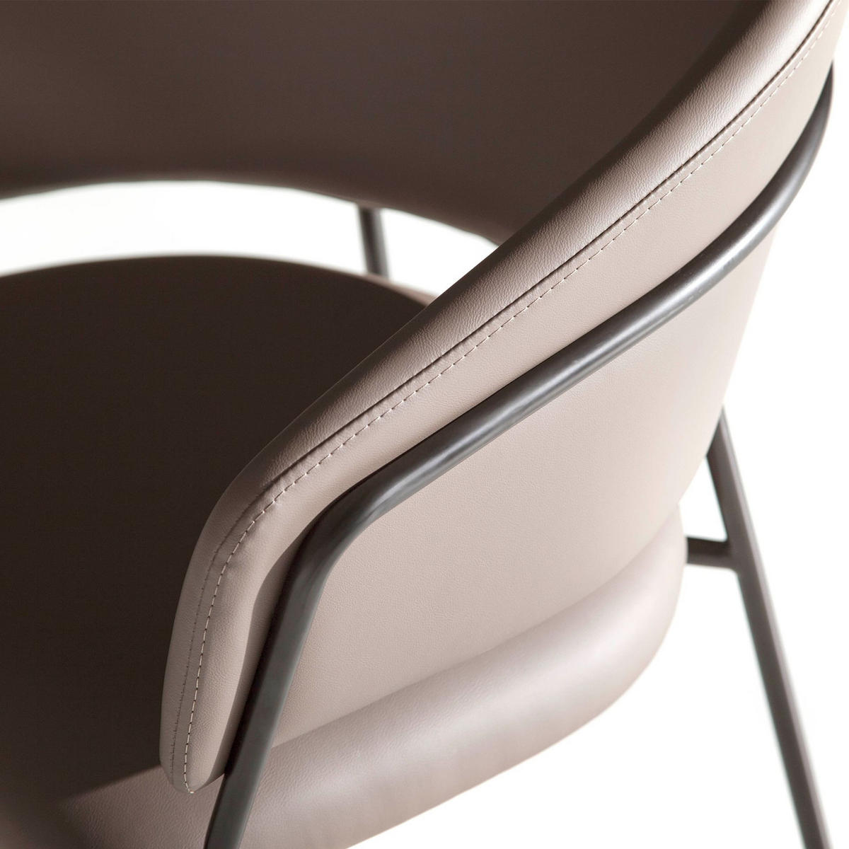 STUHL Öko-Lederstuhl Nerz dunkel 57/61/81 cm - Taupe/Fango, Leder/Kunststoff (57/81/61cm) - ANGEL CERDA