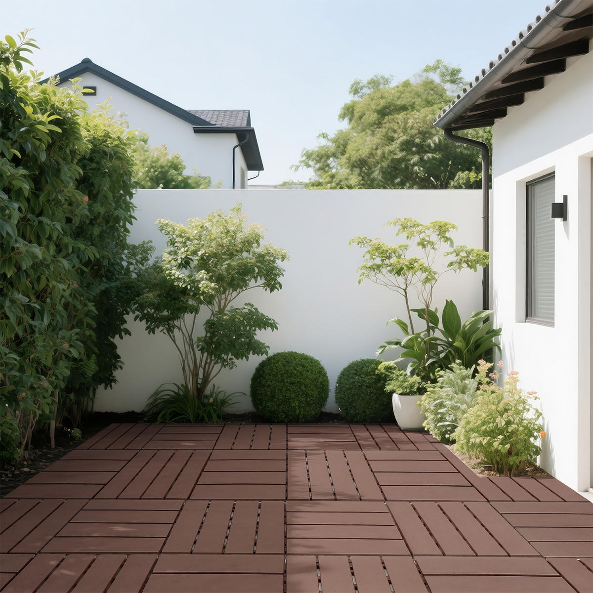 TERRASSENFLIESE 30.5/30.5/2 Rötlichbraun, Plastik (44 Stück) - Rotbraun, Kunststoff (30.5/30.5/2cm) - Oxeza